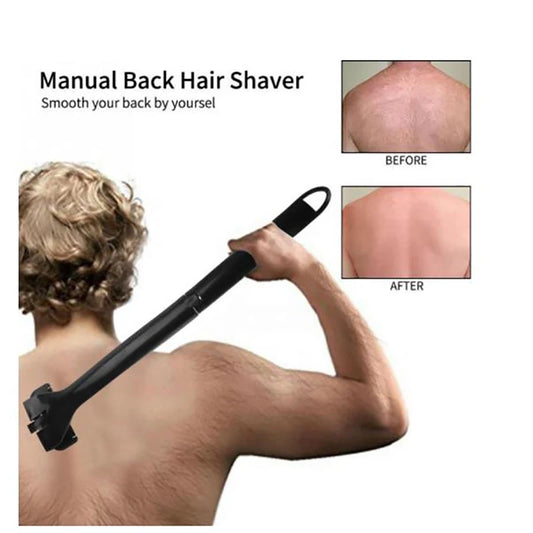 Back Shaver for Men Foldable Trimmer Adjustable Long Handle Removal Razors for Body Safe Shaving Groomer