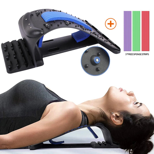 4 Level Magnetic Neck Stretcher Traction Device Massage Tools Pillows Back Stretch Fitness Lumbar Support Cervical Spine Relief